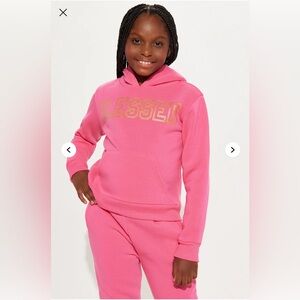 Fashion Nova Kids Pink Hoodie Set